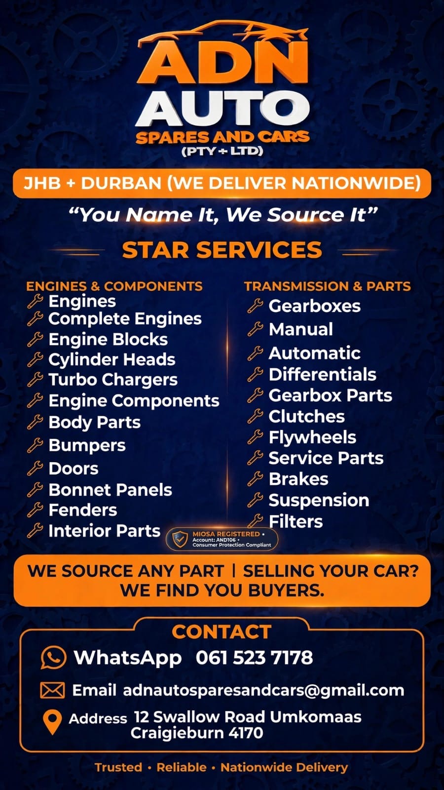 ADN Auto Spares and Cars (Pty) Ltd