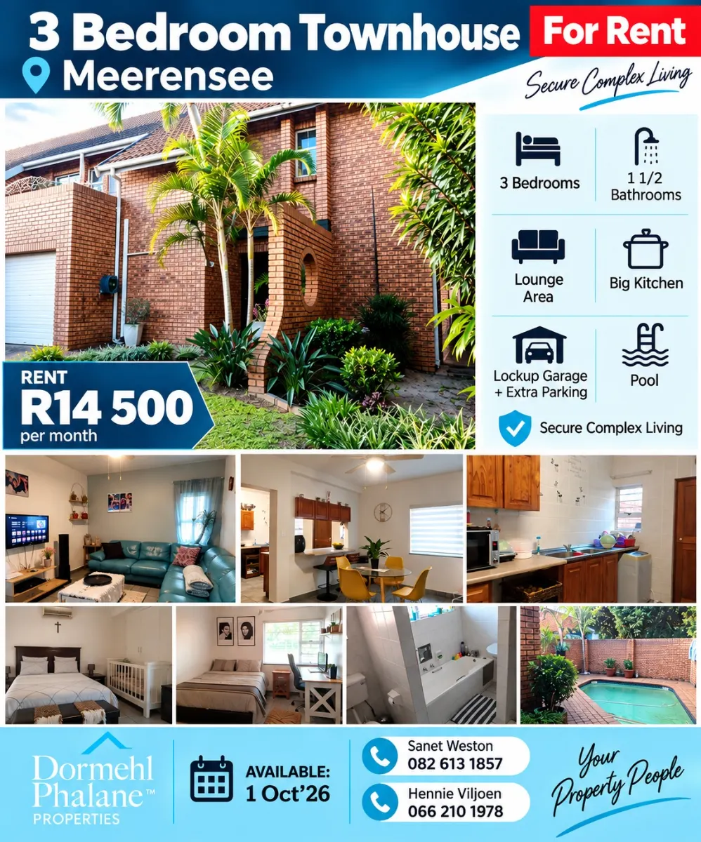 3 Bedroom Townhouse to Rent in Meerensee
