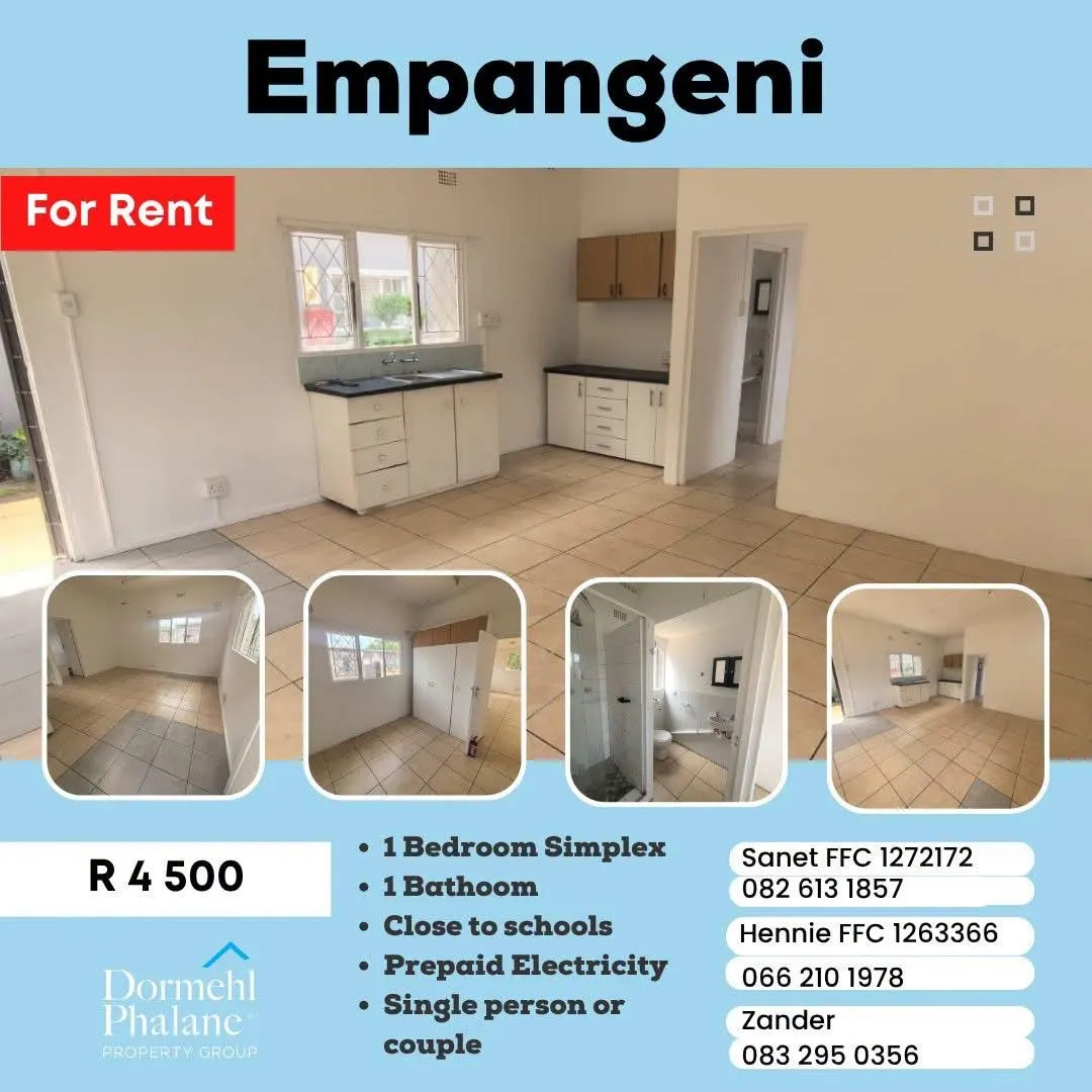 1 Bedroom Simplex to Rent in Empangeni