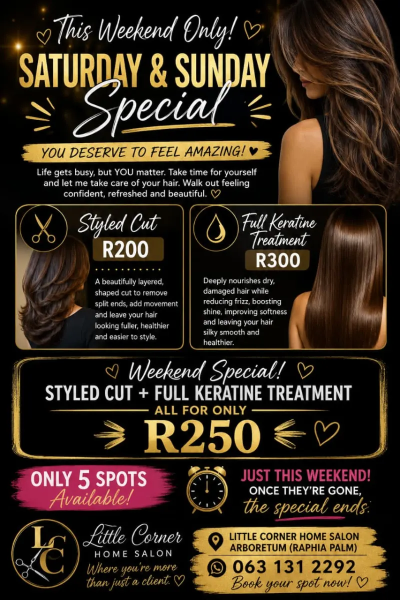 Styled Cut + Full Keratin Treatment – R250
