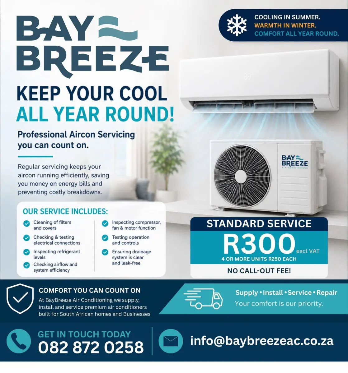 Standard Aircon Service – R300 excl. VAT