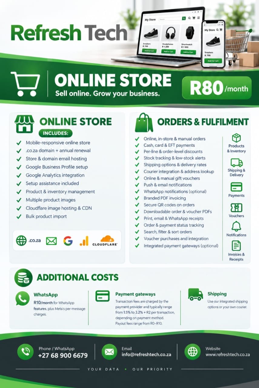 Online Store from R80/month
